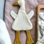 Bebekler için müslin ve wellsoft kumaştan üretilmiş ördek uyku arkadaşı