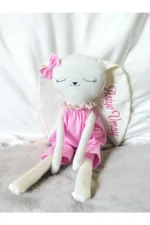 Bebeğinizin ismiyle özelleştirilebilen yumuşak tavşan bebek oyuncağı.