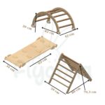 Montessori Pikler Üçgeni Seti - Küçük Boy Montessori Tırmanma Seti – Katlanabilir Pikler Üçgeni, Tırmanma Kemeri, Kaydırak ve Tırmanma Tahtası - Görsel 5